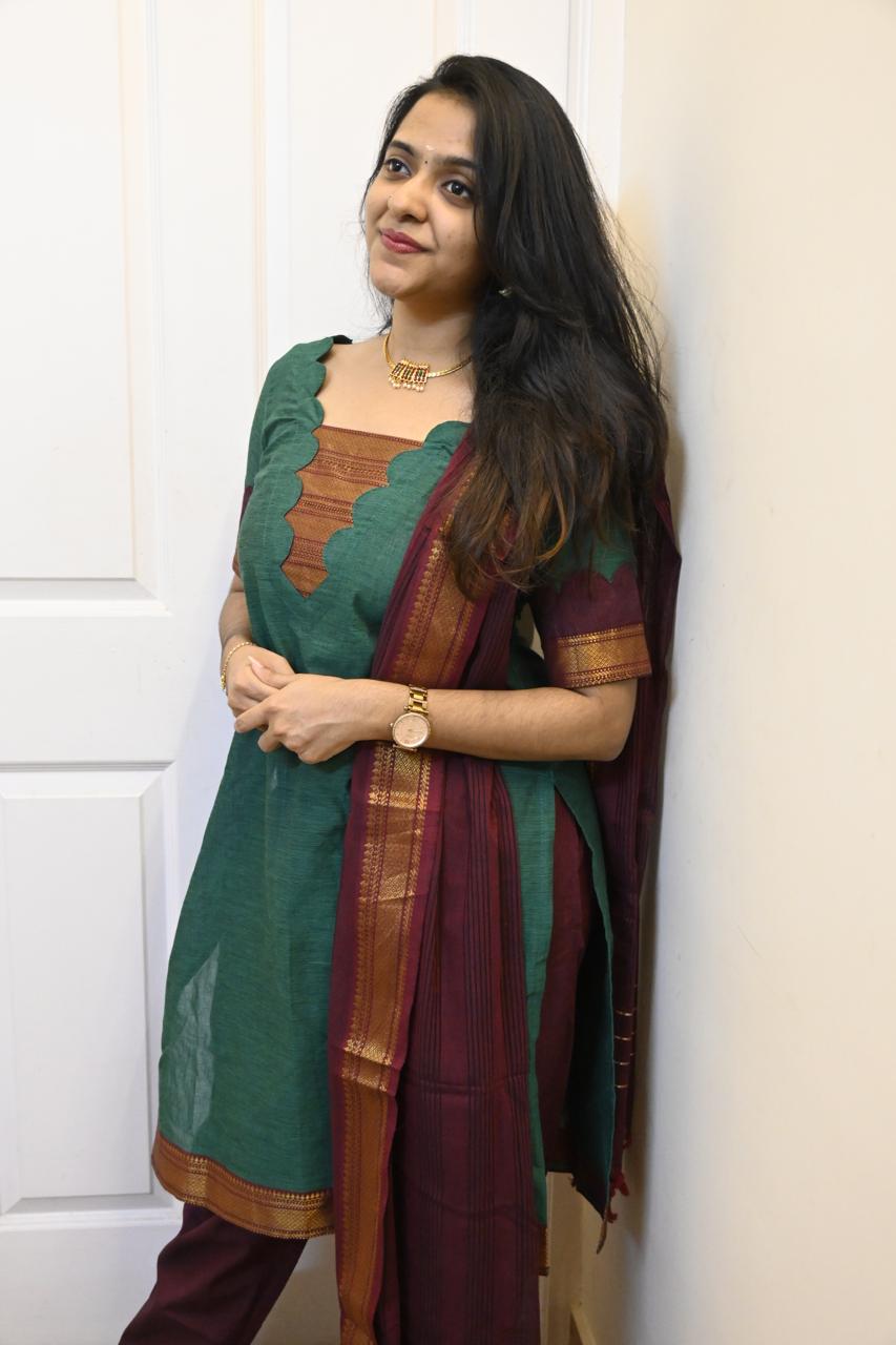 MANGALGIRI 3Pc UNSTITCHED SET